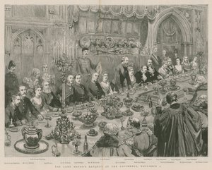 Das Bankett des Lord Mayor in der Guildhall, London, 9. November 1887 von English School