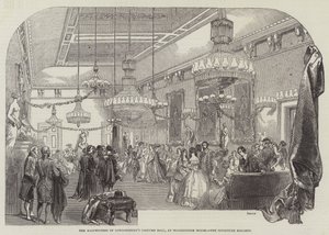 Kostümball der Marquise von Londonderry im Holdernesse House, die Skulpturengalerie (Stich) von English School