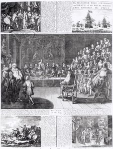 Die Ehe, Kriege, Leiden und der Tod des königlichen Märtyrers, König Karl I., gedruckt von Henry Overton und J. Hoole von English School