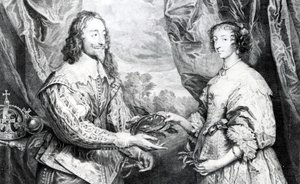 Die Hochzeit von Henrietta und Charles, graviert von G. Vertue nach Van Dyck, 1742