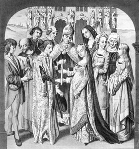 Die Hochzeit von Heinrich VI. und Margarete von Anjou, graviert von Freeman