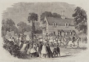 Die Hochzeit von Prinzessin Alice mit Prinz Ludwig von Hessen-Darmstadt, Abreise Ihrer Königlichen Hoheiten von Osborne nach St. Clare, dem Sitz von Colonel Harcourt von English School
