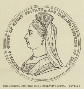 Gedenkmedaille des Medizinischen Kongresses, Vorderseite (Stich) von English School