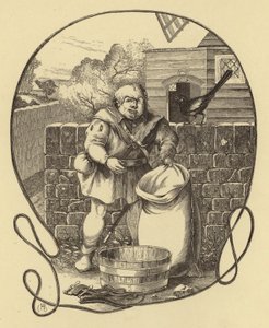 Der Müller von Trompington, Geoffrey Chaucer (Gravur) von English School