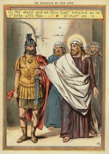 Die Wunder Christi: Heilung des gelähmten Dieners eines Zenturios, der großen Glauben hat von English School