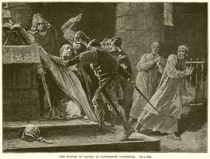 Der Mord an Becket in der Kathedrale von Canterbury von English School