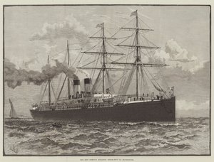 Das neue französische Atlantik-Dampfschiff La Bourgogne von English School