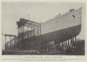 Der neue White Star Liner, "Oceanic," auf den Stocks von English School