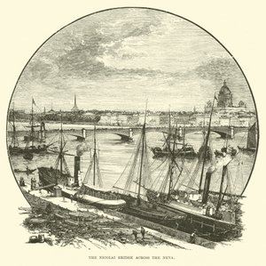 Die Nikolai-Brücke über die Newa von English School