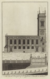 Die Nordansicht der St. Andrews Kirche in Holborn