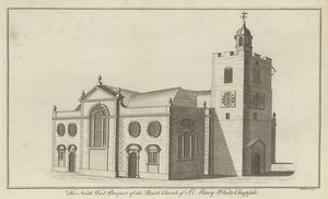 Die Nordwestansicht der Pfarrkirche St. Mary Whitechapel, London