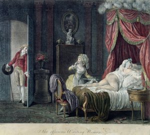 Die aufdringliche Wartende, graviert von Chaponnier