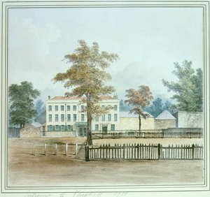 Das alte Haus und der Eingang zu den Vauxhall Gardens, 1751