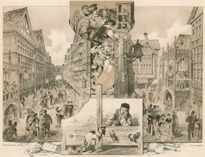 Die alte Londoner Straße auf der Gesundheitsausstellung; Whittingtons Haus, Pye Corner von English School
