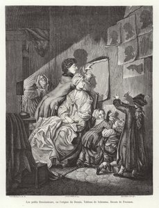 Der Ursprung der Malerei: Eine Familie macht chinesische Schatten von English School