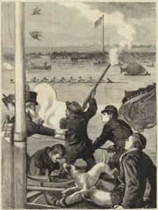 Das Bootsrennen Oxford gegen Cambridge von English School