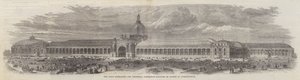 Das Pariser Permanente und Universelle Ausstellungsgebäude im Bau (Stich) von English School