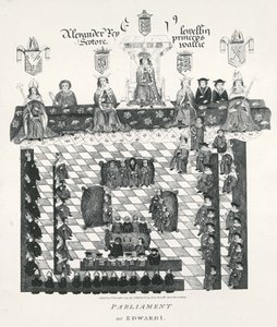 Das Parlament von Edward I. (1239-1307) Kopie aus dem Wriothesley-Manuskript von ca. 1523, veröffentlicht 1794 von English School