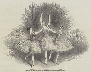 Der "Pas de Trois des Graces" im Theater Ihrer Majestät (Stich) von English School