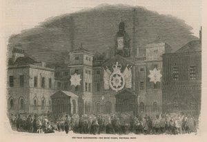 Die Friedensilluminationen bei den Horse Guards von English School