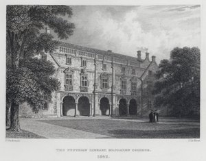 Die Pepysianische Bibliothek, Magdalen College, 1842