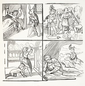 Die angenehme Geschichte von Jack Horner, Illustration aus Chap-books des achtzehnten Jahrhunderts von John Ashton, veröffentlicht 1882