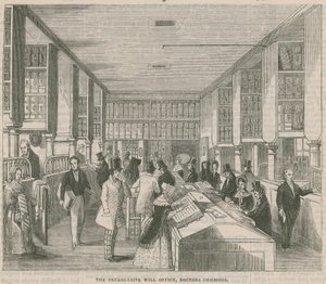 Das Prerogative Will Office, Doctors Commons, London von English School