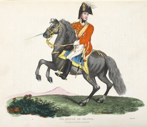 Der Prinz von Oranien, veröffentlicht von Richard Evans, graviert von Romney, Illustration aus An Historical Account of the Battle of Waterloo von William Mudford, 1816