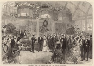 Der Prinz von Wales bei der telegraphischen Soiree von Mr. Pender von English School