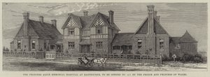 Das Princess Alice Memorial Hospital in Eastbourne, heute eröffnet vom Prinzen und der Prinzessin von Wales (Gravur) von English School