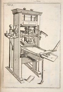 Die Druckerpresse, veröffentlicht 1683, Gravur