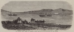 Der vorgeschlagene Kanal über die Landenge von Suez, Suez und das Rote Meer, südlich der Landenge (Gravur) von English School