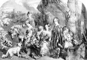 Die Königin und ihre Kinder im Windsor Great Park, aus der 