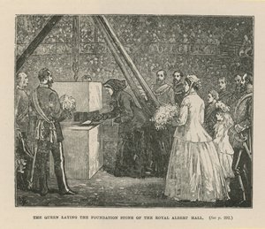 Die Königin legt den Grundstein der Royal Albert Hall von English School