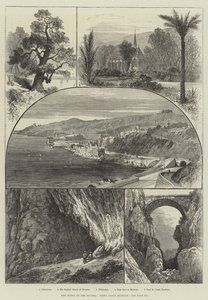 Die Königin an der Riviera, Ansichten um Mentone (Stich) von English School