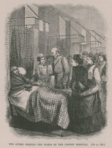 Die Königin besucht die Stationen des London Hospital von English School