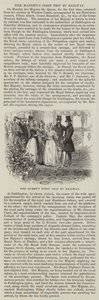 Die erste Zugfahrt der Königin (Gravur) von English School