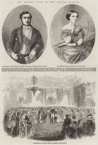 Der Besuch der Königin in der französischen Botschaft (Gravur) von English School