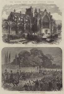Der Besuch der Königin an der schottischen Grenze (Gravur) von English School