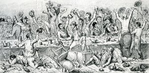 Das Reformers Dinner, Illustration aus dem Satirist, 1809 von English School