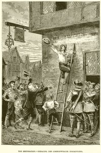 Die Restauration - Zerstörung der Inschriften des Commonwealth von English School
