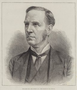 Der ehrenwerte John Morley, MP, Hauptsekretär für Irland (Stich) von English School