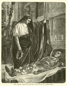 Der römische Kaiser vor der Leiche Alexanders von English School