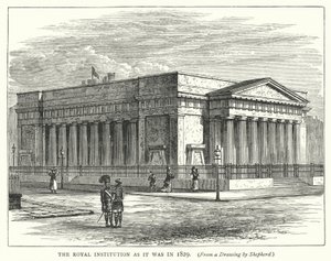 Die Royal Institution im Jahr 1829 (Stich) von English School