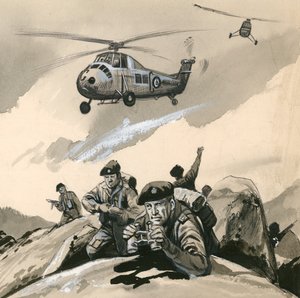 Die Royal Marine Commandos in einem Krisengebiet in den 1960er Jahren von English School