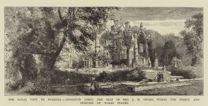 Der königliche Besuch in Swansea, Singleton Abbey, der Sitz von Mrs. J. H. Vivian, wo der Prinz und die Prinzessin von Wales wohnten von English School