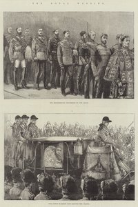Die königliche Hochzeit (Gravur) von English School