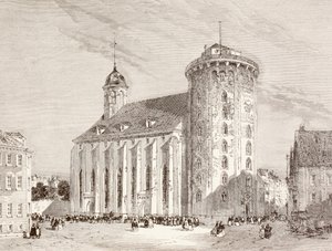 Der Rundetarn oder Runde Turm in Kopenhagen, Dänemark im 19. Jahrhundert (Lithografie) von English School