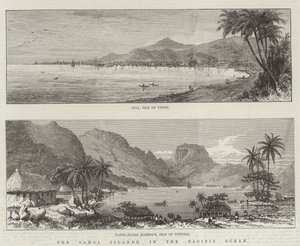 Die Samoa-Inseln im Pazifischen Ozean (Stich) von English School