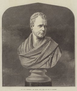 Das Scott-Jubiläum, Sir Walter Scott, nach der Büste von Chantrey (Stich) von English School